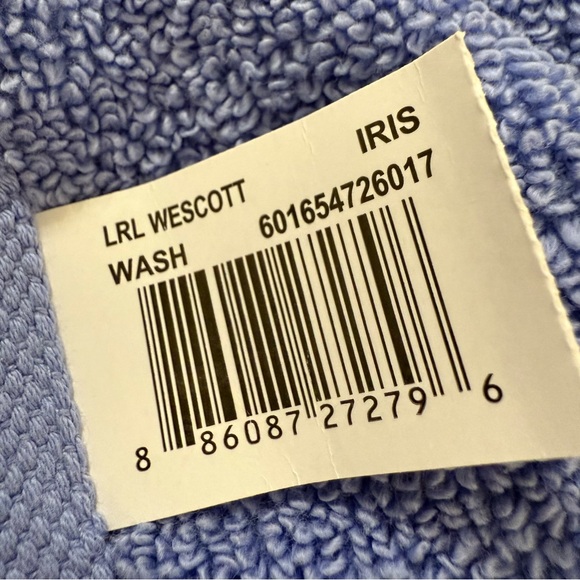 Lauren Ralph Lauren Wescott Bath Towel + 2 Wash cloths Set Iris Blue NWT - Picture 7 of 7